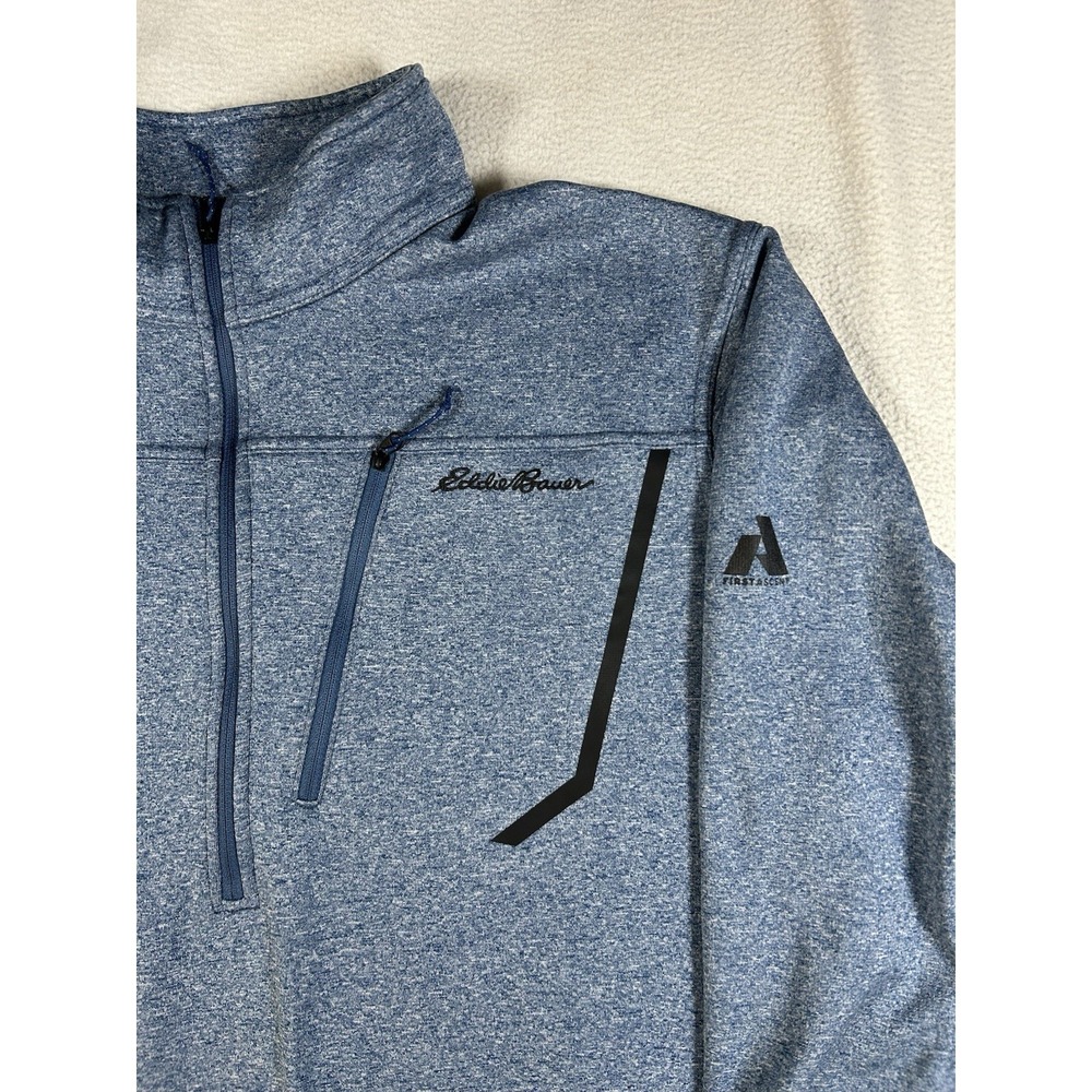 Eddie Bauer Sweater Mens XL Blue First Ascent Quarter Zip Fleece Performance